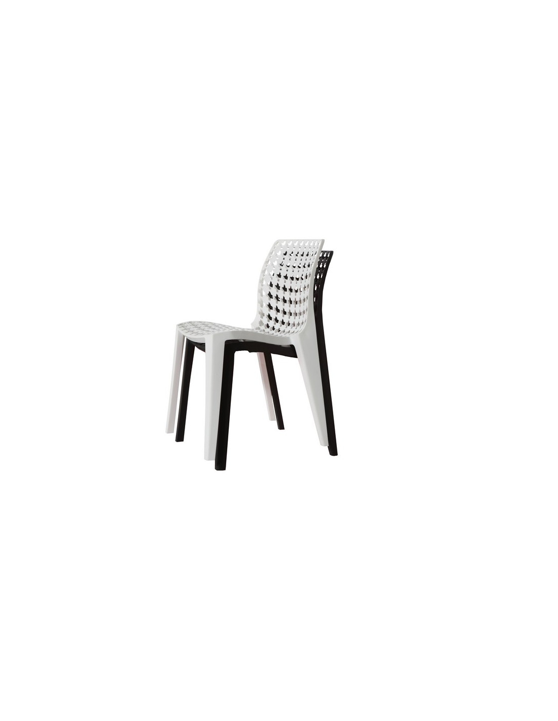 Lot de 4 chaises empilables (L)560 x (P)460 mm, en polypropylène, n