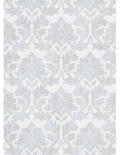 Papier peint - motif baroque blanc et gris