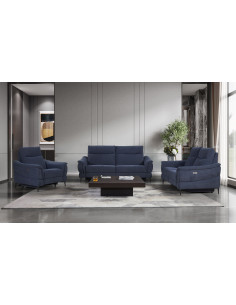 Fauteuil Relax Électrique en Tissu Bleu Foncé – Confort Solo Intempor